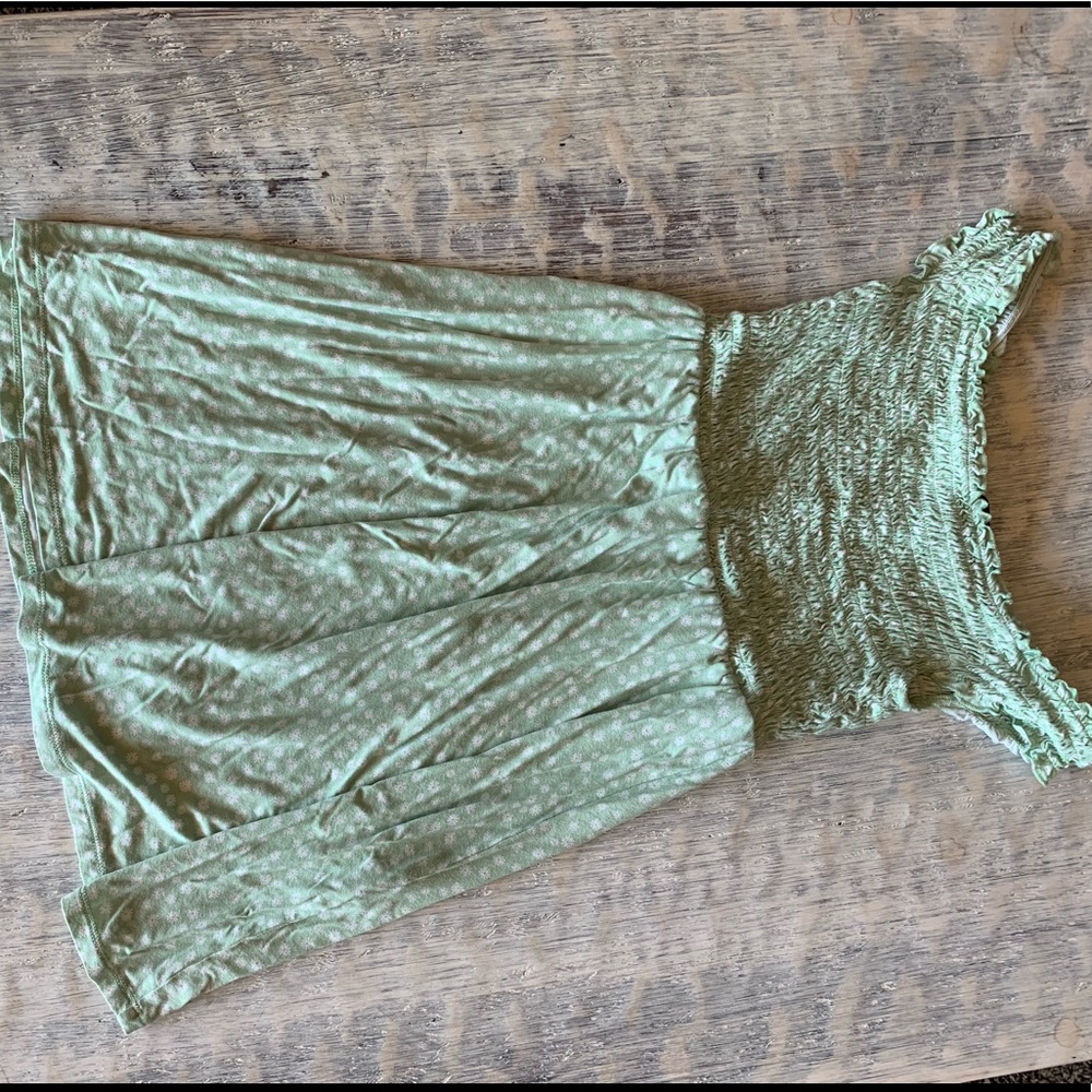Light green, off the shoulder summer dress